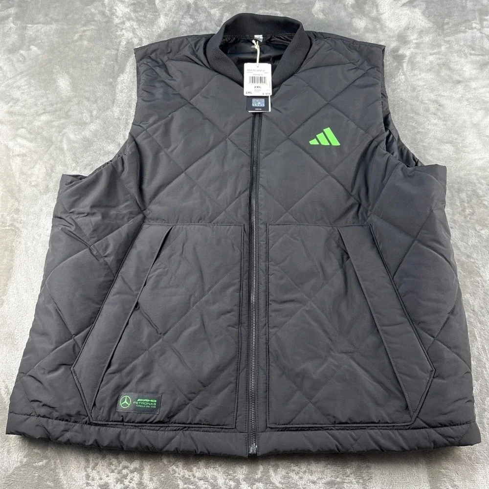 Adidas Vest Mens 2XL Mercedes-AMG Petronas F1 Team Dark Grey Quilted NEW
